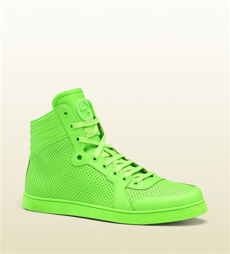 gucci neon green sneakers|green gucci sneakers with jewels.